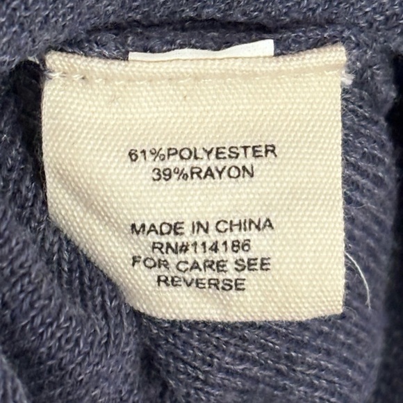 Retrology Dark Cornflower Blue, Asymmetrical Hem with Front-Tie Sweater in 1X - Picture 13 of 14